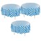 4th of July Blue Checkered Round Plastic Tablecloth Party Decor 82"